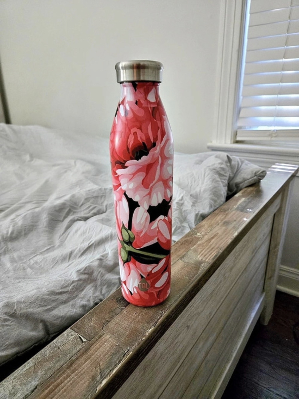 TAL 20oz Modern Insulated Water Bottle Floral Pink & Black